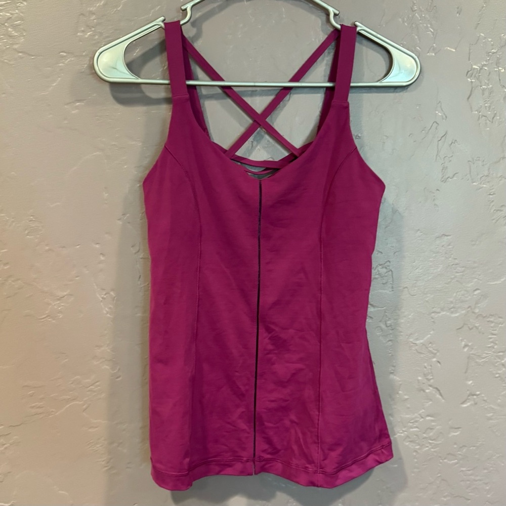 lululemon athletica Fuchsia Crisscross Tank Top - 6
